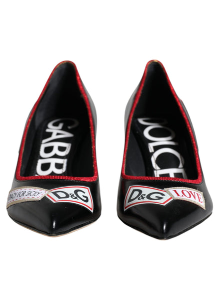 Dolce & Gabbana D&G Logo Print Pumps In Black