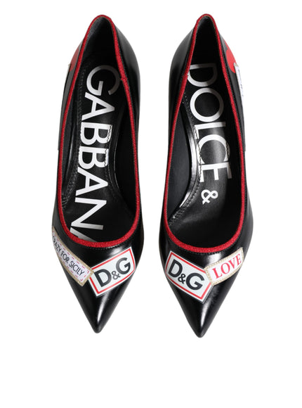 Dolce & Gabbana D&G Logo Print Pumps In Black