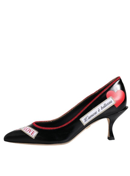 Dolce & Gabbana D&G Logo Print Pumps In Black