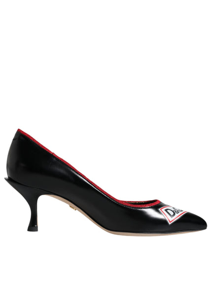 Dolce & Gabbana D&G Logo Print Pumps In Black