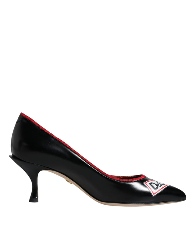 Dolce & Gabbana D&G Logo Print Pumps In Black