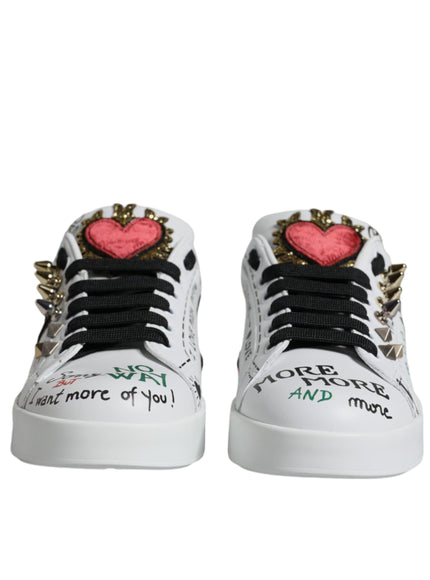 Dolce & Gabbana Heart Studded Low Top Sneakers