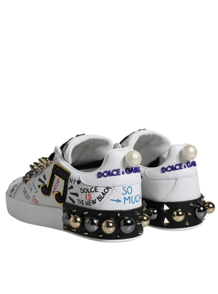 Dolce & Gabbana Heart Studded Low Top Sneakers