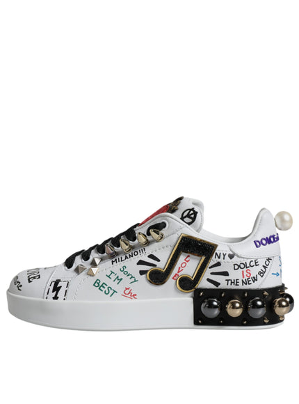 Dolce & Gabbana Heart Studded Low Top Sneakers