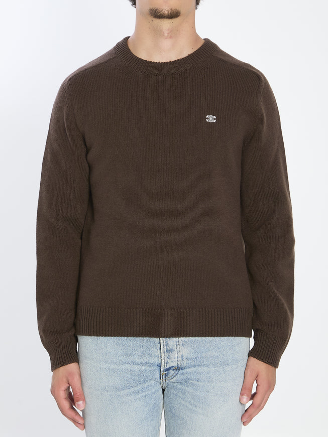 Celine Wool And Cashmere Crewneck Brown