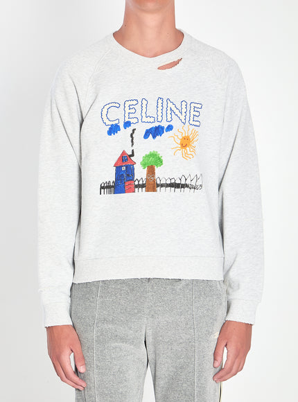 Celine Limited Edition Printed Sweatshirt Grey