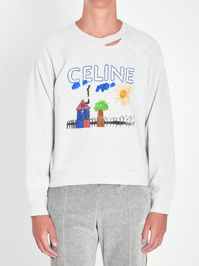 Celine Limited Edition Printed Sweatshirt Grey