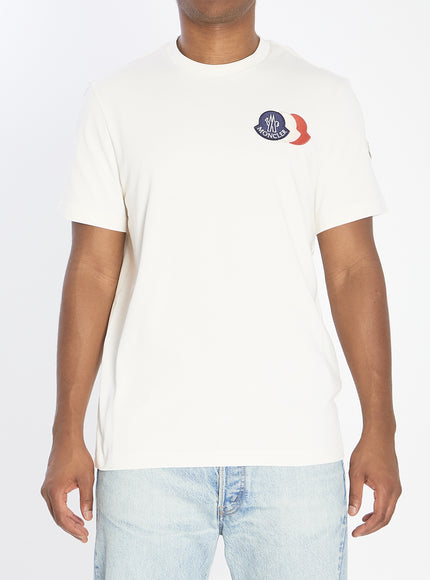Moncler T-shirt In Lightweight Cotton White