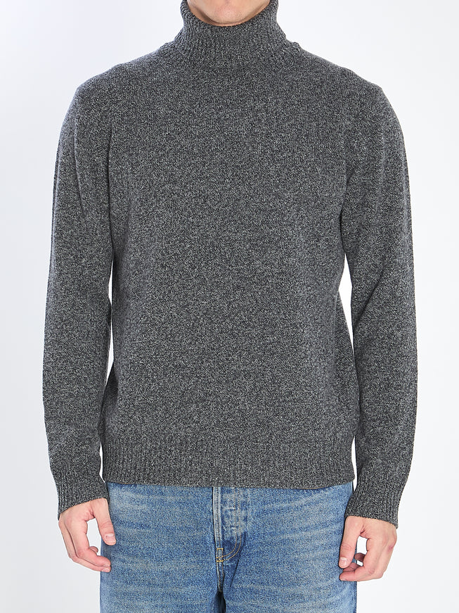Roberto Collina Mouline Turtleneck Sweater Grey