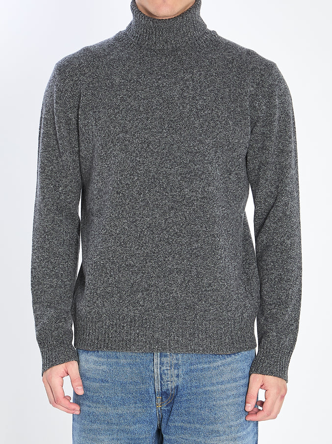 Roberto Collina Mouline Turtleneck Sweater Grey