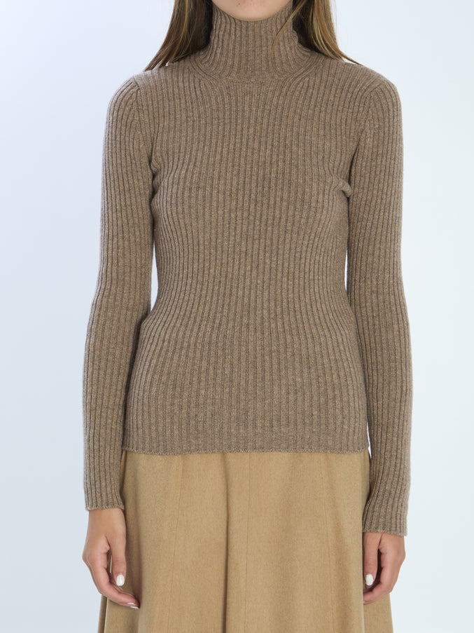Max Mara Knit Top In Wool And Cashmere Beige