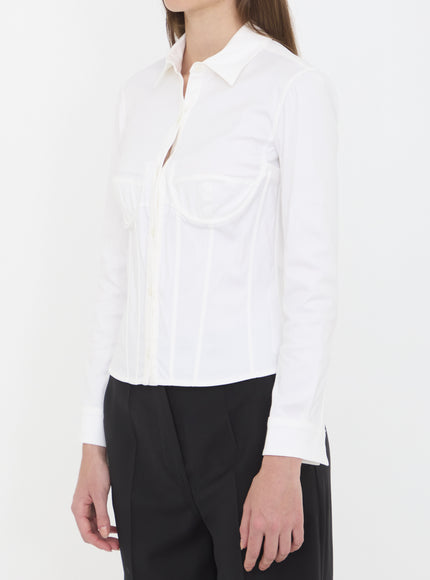 Balenciaga Corsedet Shirt In Stretch Poplin