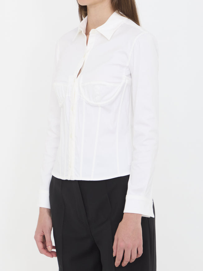 Balenciaga Corsedet Shirt In Stretch Poplin