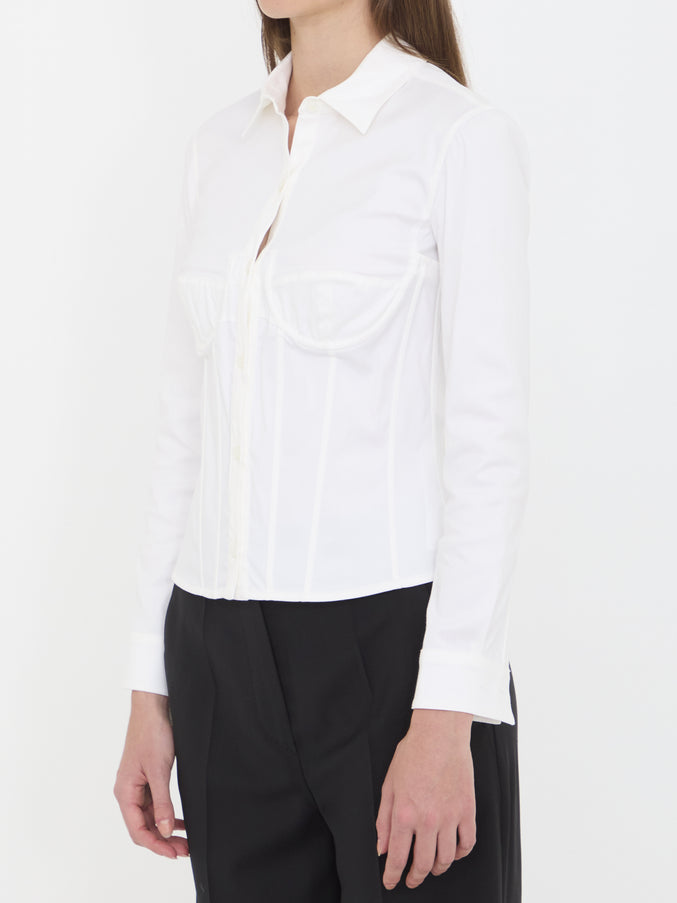Balenciaga Corsedet Shirt In Stretch Poplin