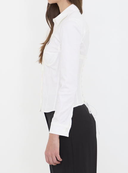 Balenciaga Corsedet Shirt In Stretch Poplin