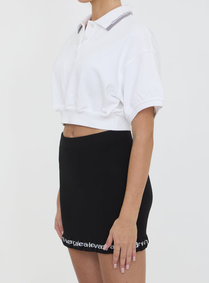 Alexander Wang Cropped Cotton Polo Shirt
