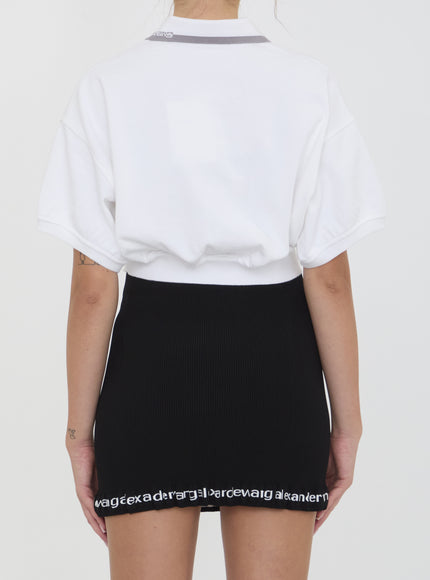 Alexander Wang Cropped Cotton Polo Shirt