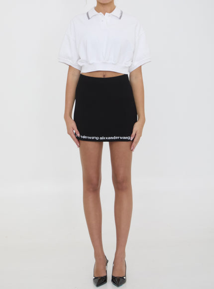 Alexander Wang Cropped Cotton Polo Shirt