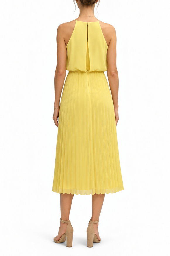 Sam Edelman Blouson Pleated Skirt Midi Dress