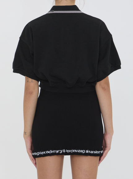 Alexander Wang Cropped Cotton Polo Shirt