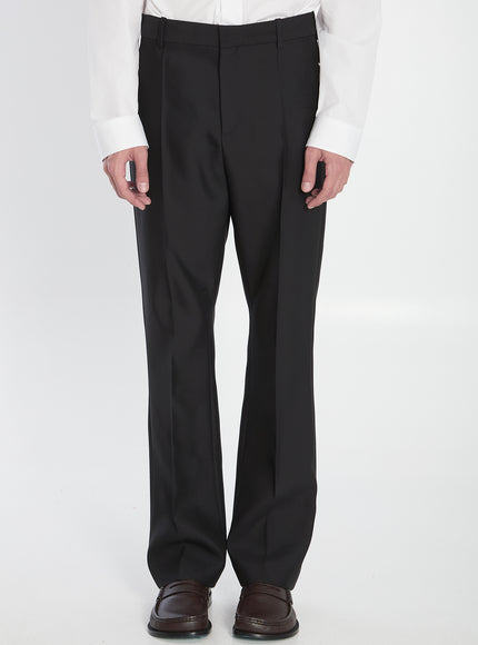 Loewe Tailored Wool And Silk Trousers Black