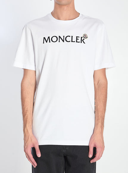 Moncler T-shirt With Flocked Logo White