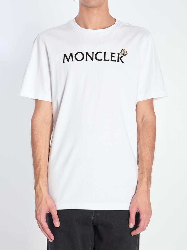 Moncler T-shirt With Flocked Logo White