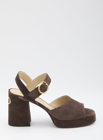 Valentino Garavani Suede Sandals Brown