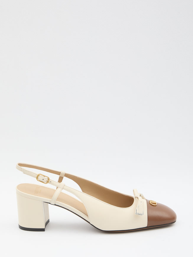 Valentino Garavani Décolleté Valet Du Roi Slingback White