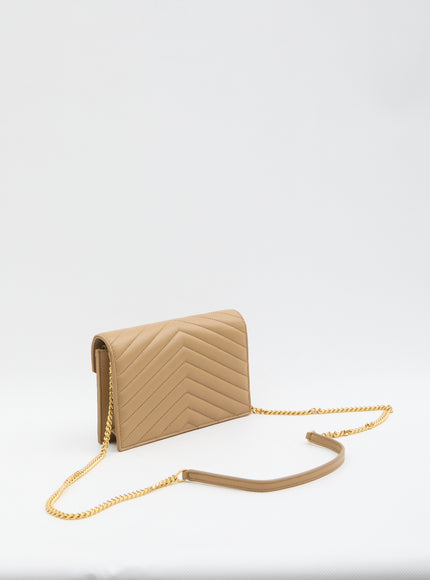 Saint Laurent Envelope Cassandre Wallet With Chain