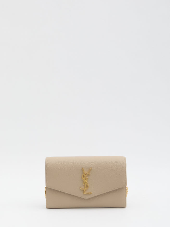 Saint Laurent Uptown Pouch With Chain QT Beige