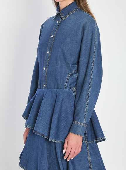 Alaia Rounded Shirt In Denim