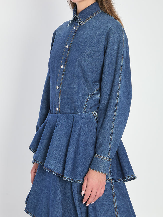 Alaia Rounded Shirt In Denim