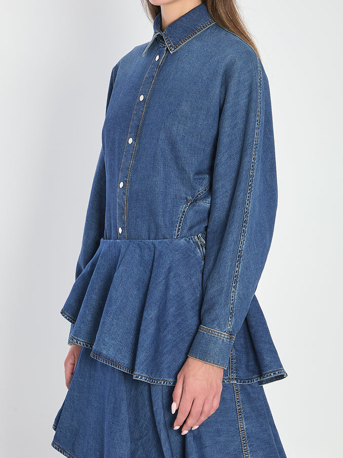 Alaia Rounded Shirt In Denim