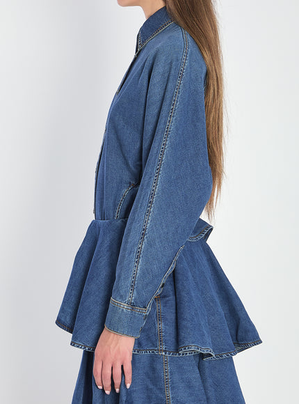 Alaia Rounded Shirt In Denim