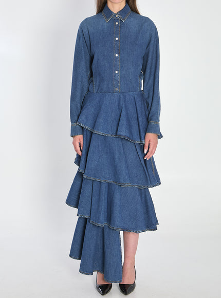 Alaia Rounded Shirt In Denim