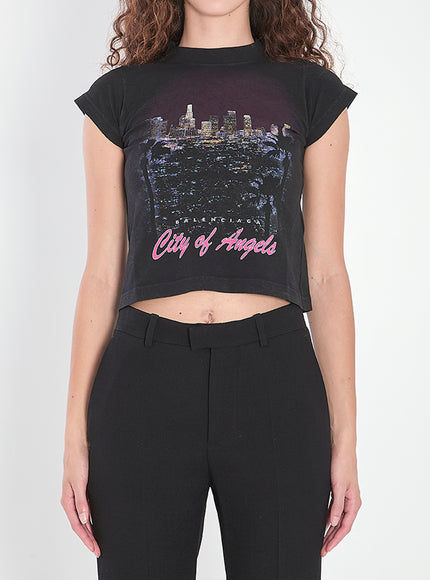 Balenciaga Shrunk City Of Angels T-shirt Black