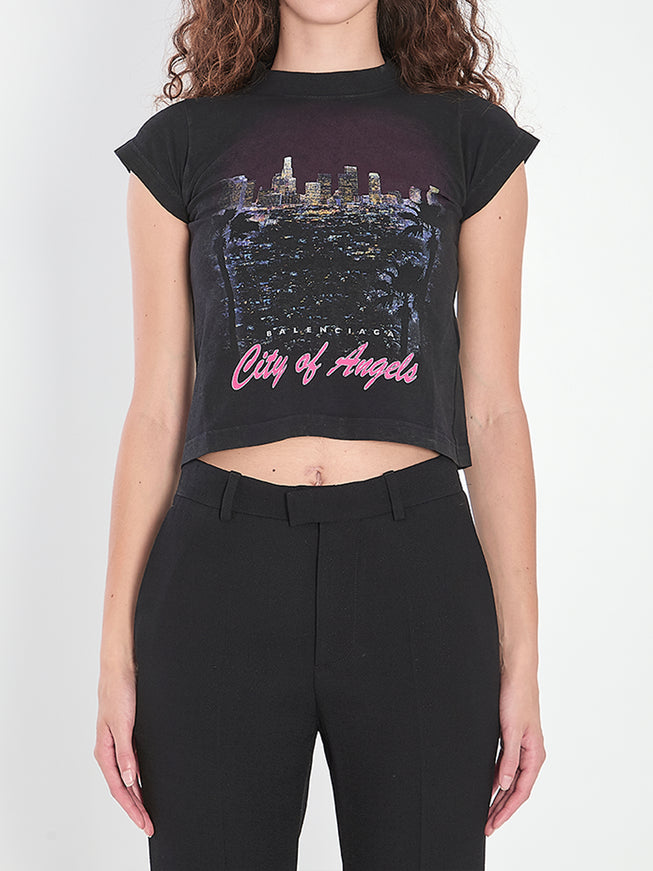 Balenciaga Shrunk City Of Angels T-shirt Black
