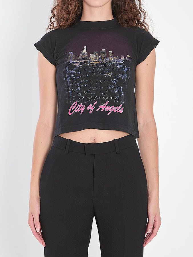 Balenciaga Shrunk City Of Angels T-shirt Black