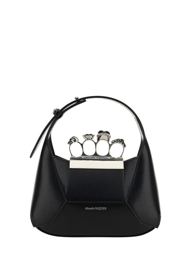 Alexander McQueen Mini Jewelled Hobo In Leather