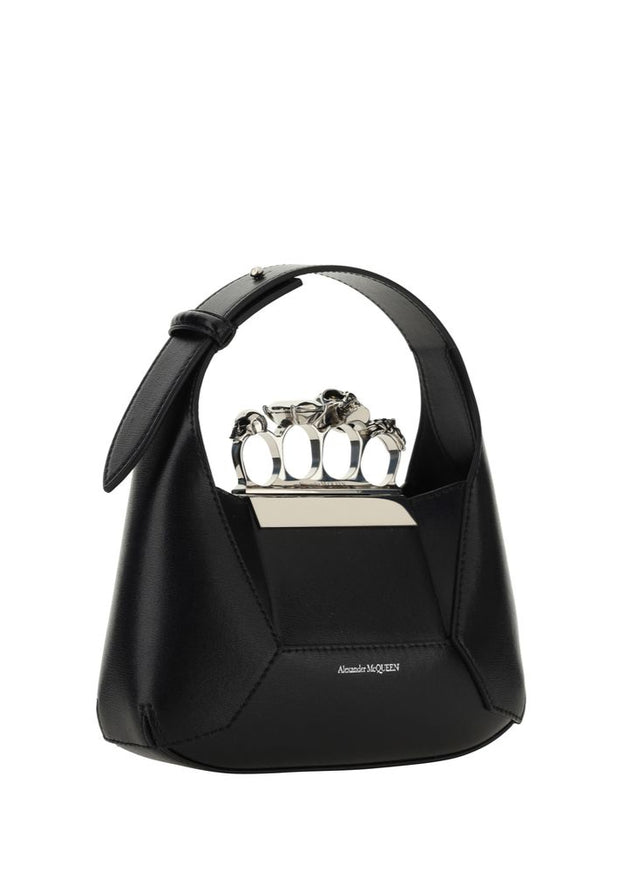 Alexander McQueen Mini Jewelled Hobo In Leather