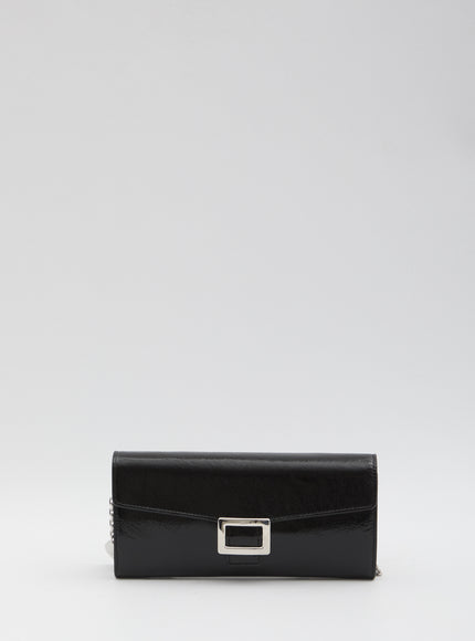 Roger Vivier Belle Vivier Wallet With Chain QT Black