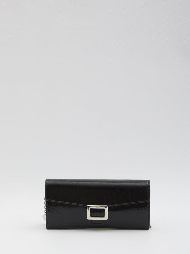 Roger Vivier Belle Vivier Wallet With Chain QT Black