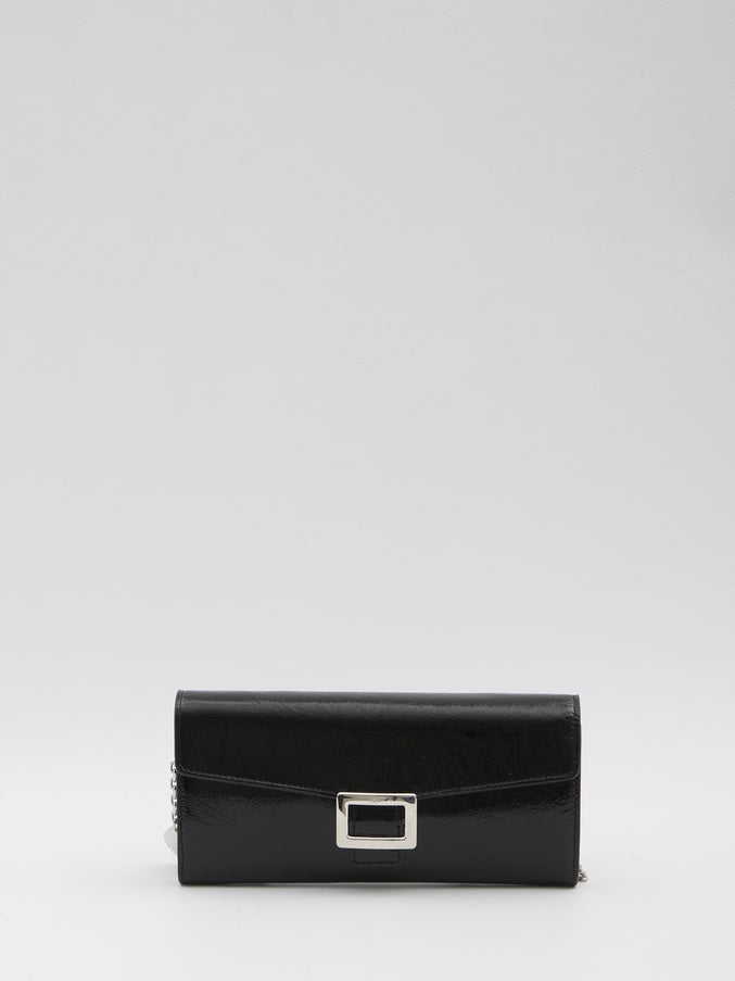 Roger Vivier Belle Vivier Wallet With Chain QT Black