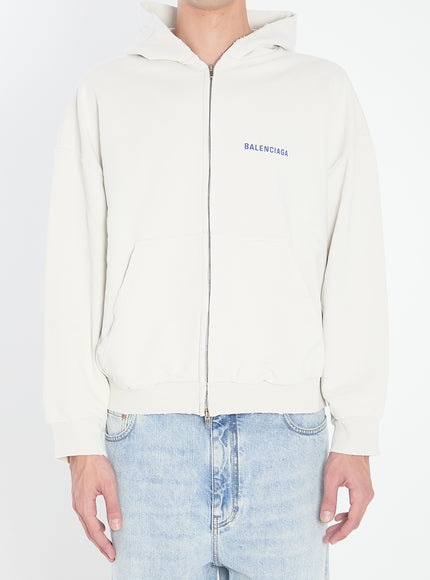 Balenciaga Zipped Sweater White