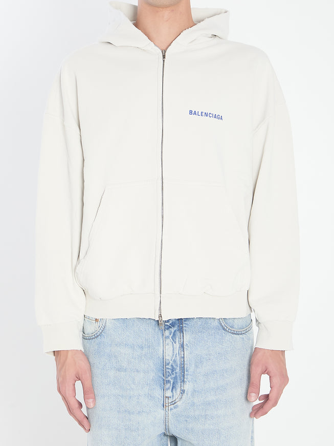 Balenciaga Zipped Sweater White