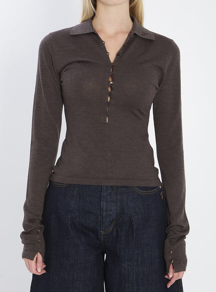 Jacquemus Fine Merino Wool Knit Brown