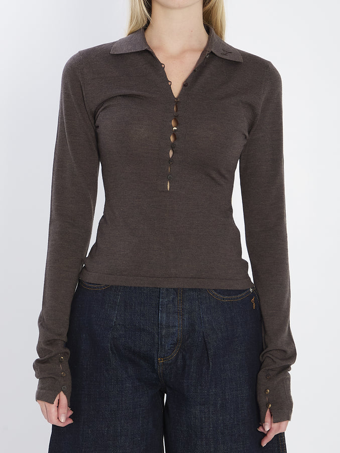 Jacquemus Fine Merino Wool Knit Brown
