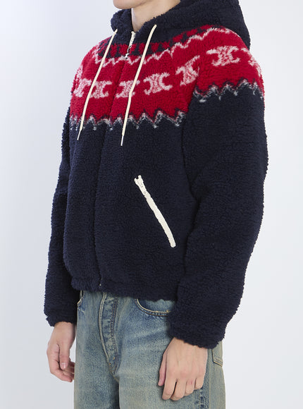 Celine Fair Isle Triomphe Hooded Jacket