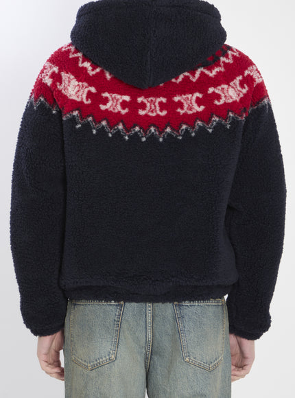 Celine Fair Isle Triomphe Hooded Jacket